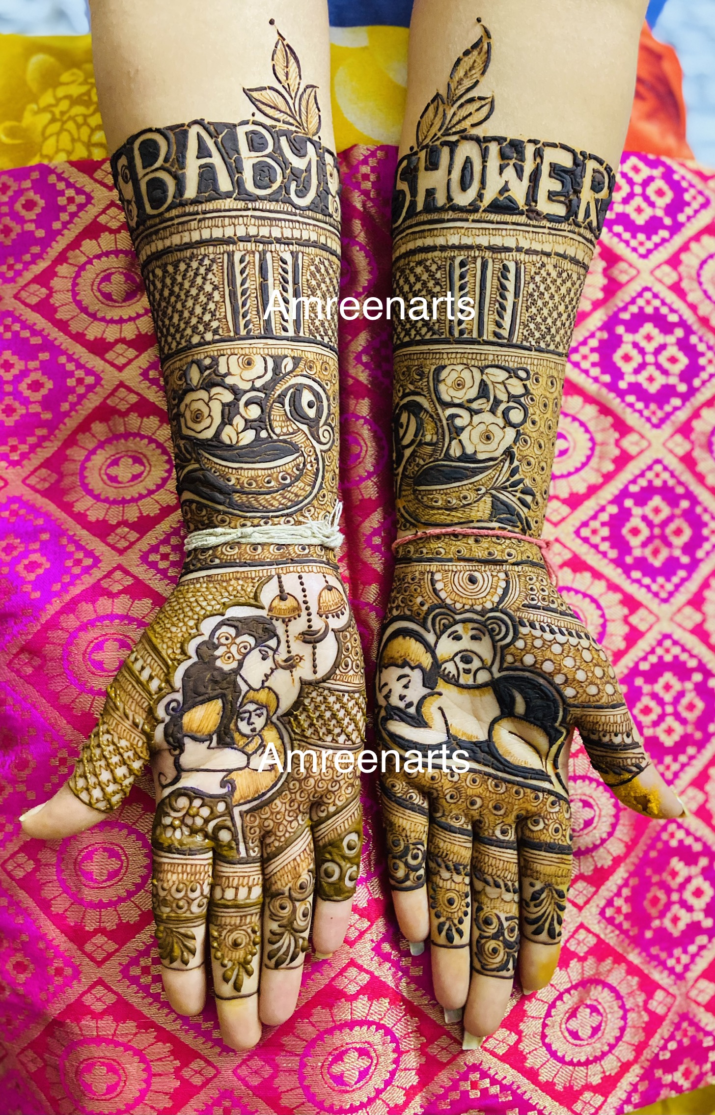 Baby shower mehndi design | Unique mehndi designs, Mehndi designs,  Beautiful henna designs